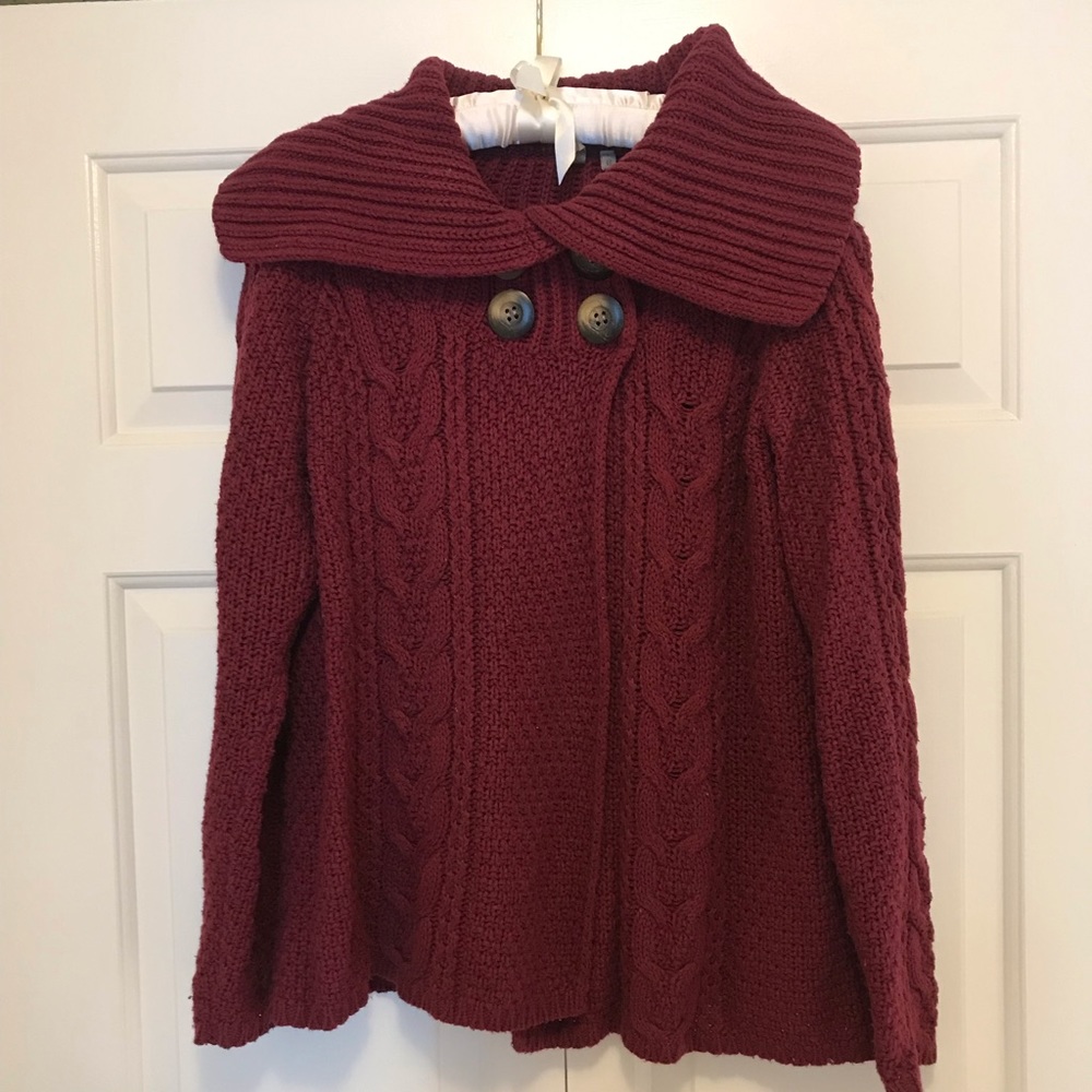 Caslon Red Cowl Sweater